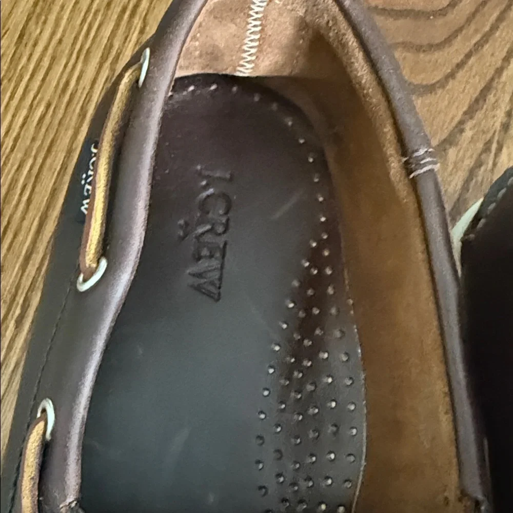 J. Crew Dark Brown Leather Boat Shoes Brand new without box size 12
